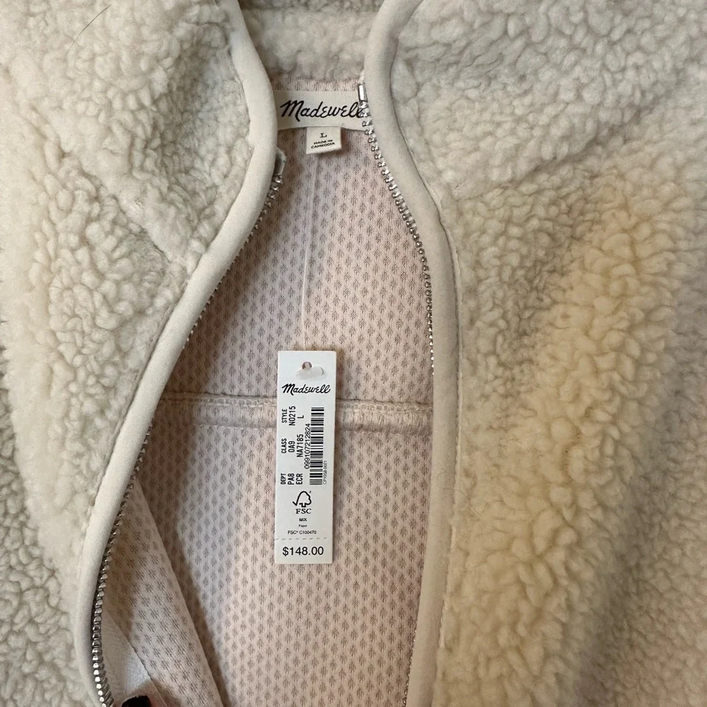 Madewell Cream Sherpa Jacket - Picture 2 of 5
